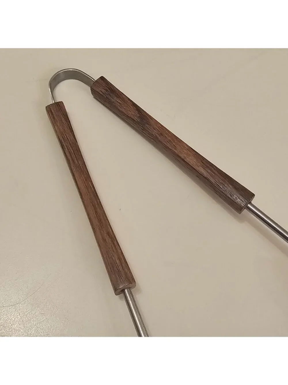 Teak Wood Stainless Steel Ice Tongs 8